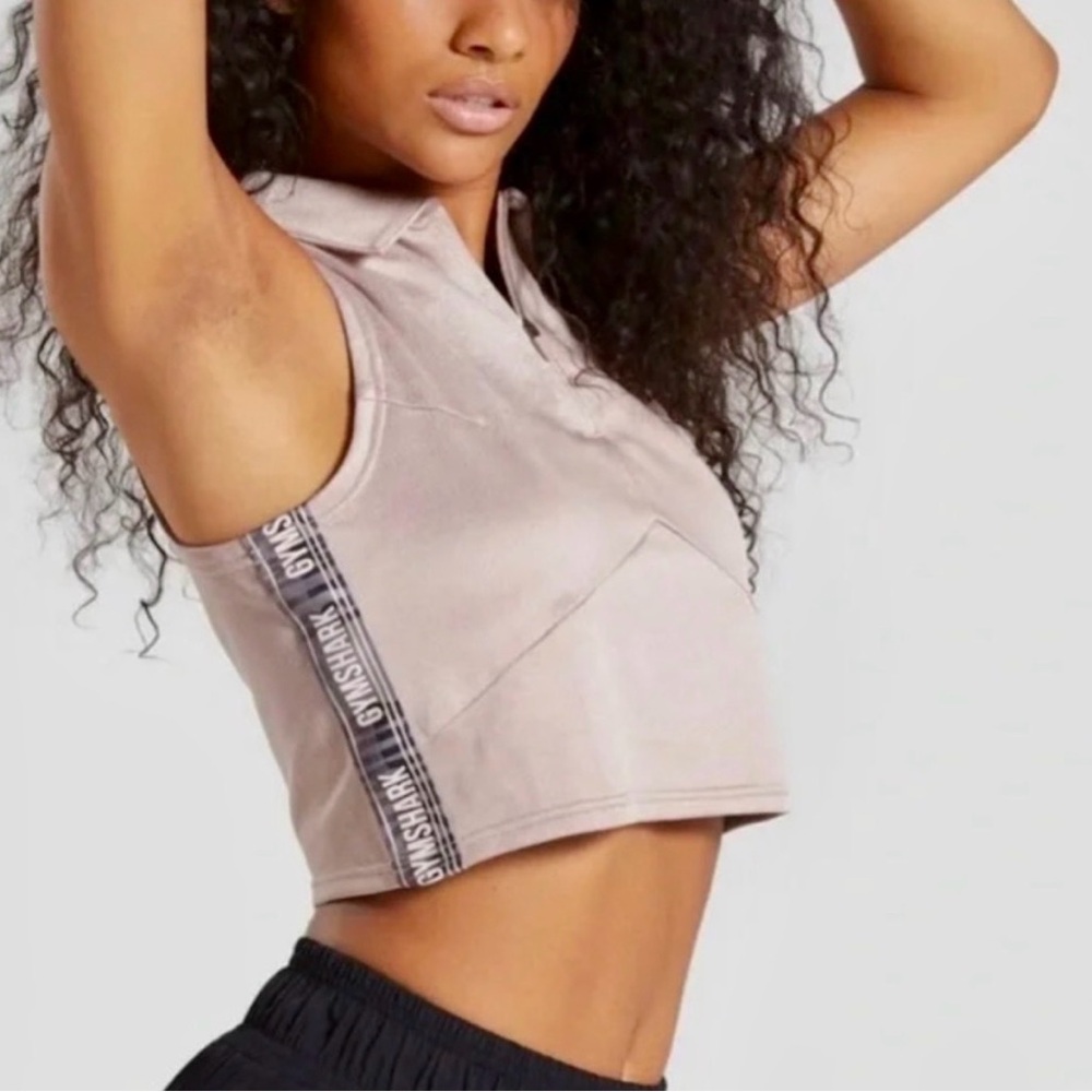 Gymshark Taupe Revival Zip Up Crop Small